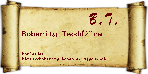 Boberity Teodóra névjegykártya
